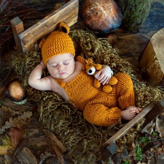 lisek, sesja niemowlęca, czarny kot studio, fotografia niemowlęca konin, fotograf dziecięcy